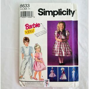 Barbie & You Toddler Sewing Pattern Simplicity 8633 Sz 2-3 Dress Jumper CUT
